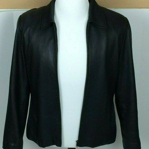 Black Genuine Lambskin Jacket Red Lining